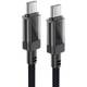 Кабель Acefast C12-03 USB 2.0 Type-C to Type-C 1.2 м 60W 3A stainless steel Black (6974316283317) - изображение 2