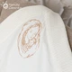Вишукана крижма-плед для хрещення Мамине Сонечко Діва Марія з бежевою вишивкою розмір 120*120 льон айворі утеплена в'язкою (арт.3101-111-407-В) - зображення 2