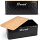 Хлібниця Kamille Black&Wood 36х22х20см з дерев'яною кришкою + 3 ємності для зберігання, чорні (245281) - изображение 5