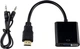 Адаптер Protech HDMI M to VGA F 0.2 м с аудиокабелем 3.5 мм Black - изображение 1