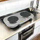 Настільна електрична плита Rainberg RB-007 Gray двоконфоркова компактна переносна дискова 3500 Вт - зображення 2
