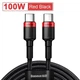 Кабель для быстрой зарядки Baseus 100W|5A Cafule PD2.0 flash charging USB Type-C-Type-C 2м CATKLF-H91 Red Black - изображение 1