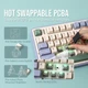 Беспроводная Игровая (2.4G, Bluetooth) AULA F75 Бело-Зеленая Клавиатура, 75%, Hot Swap, Reaper Axis - изображение 5