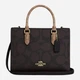 Сумка кросс-боди через плечо женская из натуральной кожи средняя Coach Maggie Small Tote Bag In Blocked Signature Canvas BG-COA-70 Коричневая (196395659067) - изображение 1