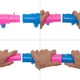 Обруч для похудения массажный разборной Хула Хуп Hula Hoop DYNAMIC JIESEN HOOP 1 кг 8 секций d-97 см розовый-синий JS-6011 - изображение 9