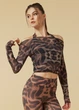 Топ Grand Prix MIRALI з сітки сітка з принтом, wild toffee, XS-S - изображение 3