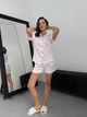 Женская пижама муслиновая COSY (шорты+рубашка короткий рукав), S Сердца красные на белом M252PS1 - изображение 1