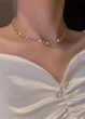 Цепочка-чокер женская с камушками и бусинками Fashion Jewelry Золотистая 15268 - изображение 5