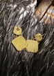 Сережки жіночі квадратні з камінцями по краях Fashion Jewelry Золотисті з чорним 13724 - зображення 9
