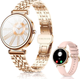 Смарт-часы Rollstimi Smart Watch с давлением, пульсом, кислородом, звонками для Android и iPhone, металл, 2 ре - изображение 1