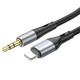 Кабель AUX HOCO UPA22 Silicone 3.5мм на Lightning, 1 м, з алюмінієвими коннекторами - зображення 4