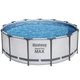 Бассейн каркасный круглый Bestway 56488 с фильтр-насосом и лестницей 457x107 см на 14970 л Серый - изображение 3