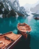 Картина по номерам 40×50 см. Лодки на альпийськом озере. Brushme - изображение 1
