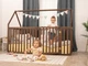 Детский деревянный манеж-кровать домик Монтессори Busy Wood напольная Модель 21 160x90 см Темный - изображение 9