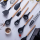 Набір кухонного приладдя 19 предметів Kitchen Set силіконові ЧОРНИЙ - зображення 4