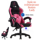 Крісло геймерське Bonro Lady 806 чорно-рожеве - изображение 1