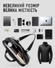 Мужская кожаная сумка для ноутбука и документов 39х28х7 / портфель на одно большое отделение с двумя ручками и длинной шлейкой, черный цвет - изображение 11