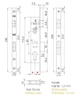Корпус замка KALE KILIT 153/P (30 mm) вузька планка 16мм, з зустрічною планкою, нікель - зображення 2