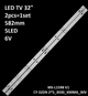 LED підсвітка TV 32" MS-L1598 V1 CY 32DN 2*5_3030_300MA_30V 8D32-DNWR-A3205A RF-FU320011SE30-0501A 2шт. - зображення 1