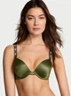Комплект белья (лиф+трусики бразилиана) со стразами Victoria's Secret (2133866495154) Bombshell Push-Up 75D/L зеленый - изображение 2