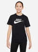 Koszulka młodzieżowa dziewczęca Nike K Nsw Tee Futura Hbr FZ5178-010 158-164 cm (XL) Czarna (197596773026) - obraz 1