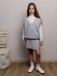 Детские шорты-юбка для девочки ARTKNIT Смужка 116-122 см Серые (4823093472020) - изображение 3