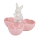 Пашотница с 3 отделами Rabbit with a pink flower 10х10cm керамика - изображение 1