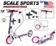 Детский двухколесный складной самокат Scale Sports SS-18 с ручным тормозом. Бело-розовый цвет - изображение 2