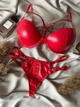 Комплект бюстгальтер push-up + трусики слипы 8188 Weiyesi красный 80C/L - изображение 1