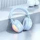 Наушники Bluetooth беспроводные Hoco W48 Focus накладные с подсветкой и слотом под карту памяти Light Blue - изображение 4