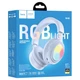 Наушники Bluetooth беспроводные Hoco W48 Focus накладные с подсветкой и слотом под карту памяти Light Blue - изображение 5