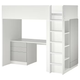Кровать-антресоль SMASTAD IKEA 094.355.88 белый / серый - изображение 1