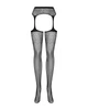 Сетчатые чулки-стокинги с цветочным рисунком Obsessive Garter stockings S207 XL/XXL, черные, доступ - изображение 5