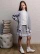 Детская трикотажная школьная юбка для девочки ARTKNIT Смужка 116-122 см Серая (4823093471931) - изображение 4