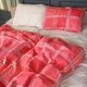 Простынь MirSon двуспальная 180x220 см 17-0765 Checkered red Бязь (2200010939002) - изображение 2