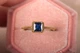 Кольцо из желтого золота с синим фианитом 19 K-0218 - изображение 1