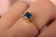 Кольцо из желтого золота с синим фианитом 19 K-0218 - изображение 4