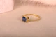 Кольцо из желтого золота с синим фианитом 19 K-0218 - изображение 7