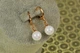 Серьги подвески Xuping Jewelry шарики с жемчугом 8 мм 2,7 см золотистые - изображение 3