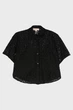 Жіноча чорна блузка LACE CROP BTN DWN SHIRT Michael Kors XS MS440NM3TQ - зображення 2
