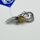 Брошка-булавка серебряная с кубическим цирконием и улекситом "Двина" 6,37 г - изображение 4