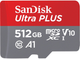 Карта памяти SanDisk Ultra PLUS microSDXC 512GB V10 UHS-I + SD Adapter (0619659200749) - изображение 1