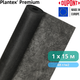 Геотекстиль для боротьби з бур'янами Plantex Premium 1x15 м, 15 м2, 68 г/м2, чорний - зображення 1