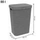 Корзина для белья пластиковая Rotho COUNTRY 55 л (10327) Серый - изображение 2