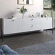Тумба под телевизор с ящиками LION Wood с черными ножками 180х50х40 см Бетон style (LION-043123) - изображение 1