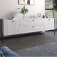 Тумба под телевизор с ящиками LION Wood с черными ножками 180х50х40 см Самоа Дымчатый (LION-043134) - изображение 1
