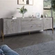 Тумба под телевизор с ящиками LION Wood с золотыми ножками 180х50х40 см Шварцвальд (LION-043121) - изображение 1