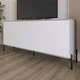 Тумба под телевизор с черными металлическими ножками LION Амарант 168x40x76,5 см Кашемир/Белый (LION-043023) - изображение 1