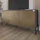 Тумба под телевизор с черными металлическими ножками LION Амарант 168x40x76,5 см Антрацит/Перламутровый металлик (RAL-7048) 1680x400x765 (LION-043032) - изображение 1