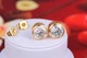 Сережки гвоздики Xuping Jewelry камінь в обідку 9 мм золотисті - зображення 1